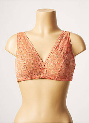 Sutien efect material satinat top triunghiuri portocalie PRINCESSE TAM-TAM femeie