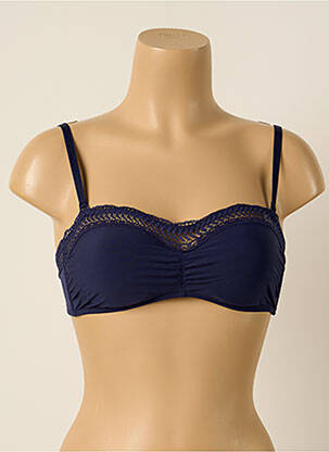 Sutien efect material satinat top bentiță albastru PRINCESSE TAM-TAM femme