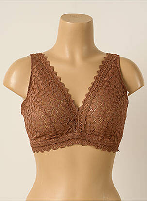 Sutien efect material satinat top triunghiuri maro PRINCESSE TAM-TAM femeie