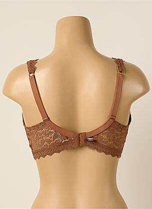 Sutien efect material satinat top triunghiuri maro PRINCESSE TAM-TAM femeie
