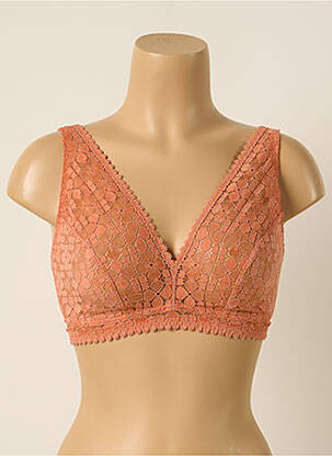 Sutien efect material satinat top triunghiuri portocalie PRINCESSE TAM-TAM femeie