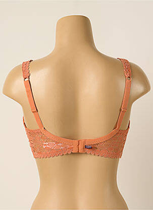 Sutien efect material satinat top triunghiuri portocalie PRINCESSE TAM-TAM femeie