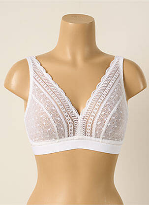 Sutien efect material satinat top triunghiuri alb PRINCESSE TAM-TAM femeie