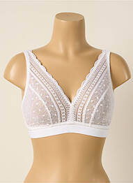 Sutien efect material satinat top triunghiuri alb PRINCESSE TAM-TAM femeie
