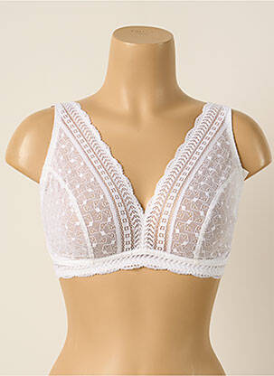 Sutien efect material satinat top triunghiuri alb PRINCESSE TAM-TAM femeie