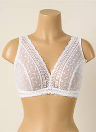 Sutien efect material satinat top triunghiuri alb PRINCESSE TAM-TAM femeie