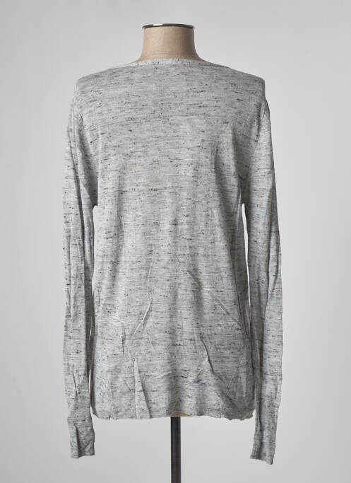 Vestă cu mâneci lungi închidere cu nasturi pe față gri POLES femme