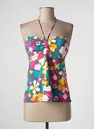 Top de baie efect material satinat roz CHERRY BEACH femeie