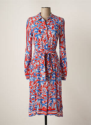 Rochie midi imprimeu floral mâneci lungi roșu TOMMY HILFIGER femeie
