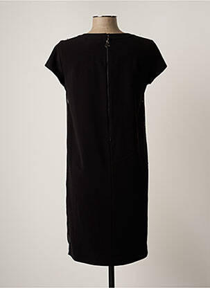 Rochie midi închidere cu fermoar la spate mâneci scurte negru TRUSSARDI JEANS femeie