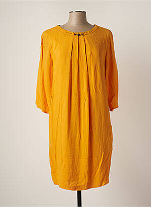 Rochie midi galben TRUSSARDI JEANS femeie