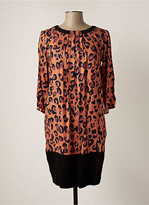 Rochie midi mâneci 3/4 mâneci 3/4 portocalie TRUSSARDI JEANS femeie