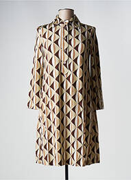 Rochie midi croială fluidă mâneci lungi bej MALIPARMI femeie