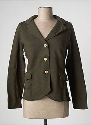 Jachete casual guler tip costum verde LAZY & COSY femeie