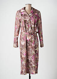 Rochie midi imprimeu floral mâneci lungi maro ANNE KELLY femme