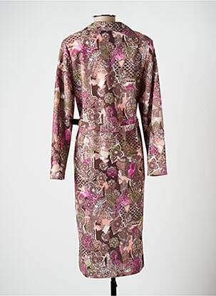 Rochie midi imprimeu floral mâneci lungi maro ANNE KELLY femeie
