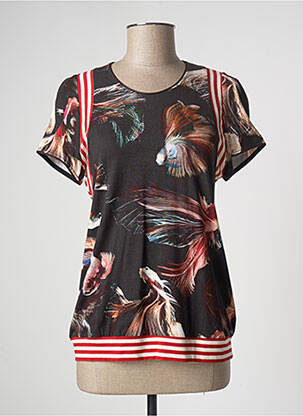 Tricou imprimeu fantezie mâneci scurte negru BEATE HEYMANN femeie