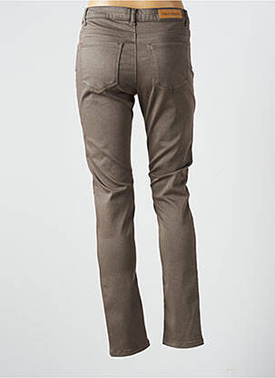 Pantalon slim țesătură poplin mărime normală maro FABER femeie