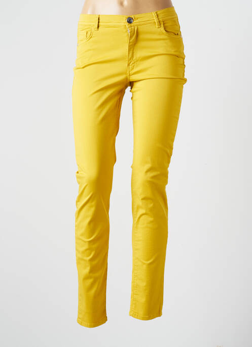 Pantalon slim galben TRUSSARDI JEANS femeie