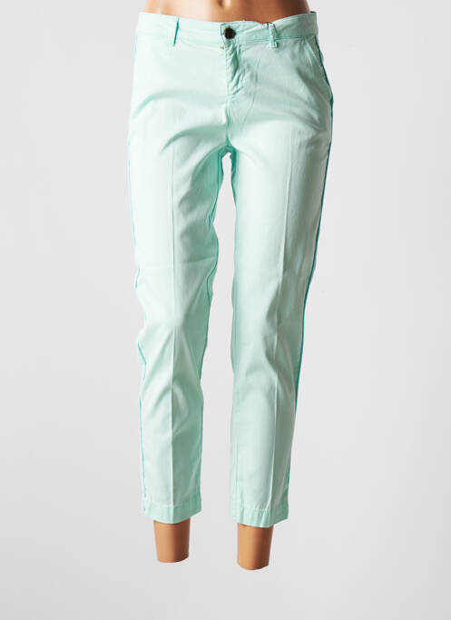 Pantalon 7/8 țesătură poplin talie joasă albastru MAYJUNE femme