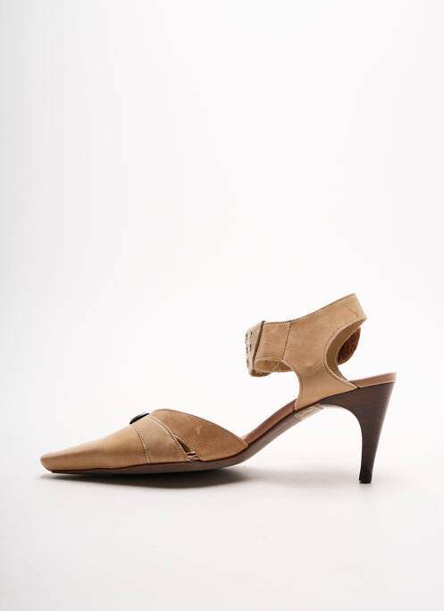 Sandale/Pantofi decupați bej FRANCE MODE femeie