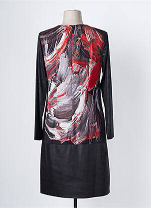Rochie midi imprimeu fantezie mâneci lungi negru FRANCE RIVOIRE femeie