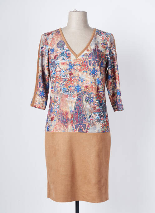 Rochie midi bej FILLE A SUIVRE femeie