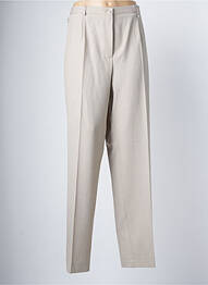 Pantalon drept închidere cu fermoar sub clapetă cu nasturi mărime normală bej BRUNO SAINT HILAIRE femme