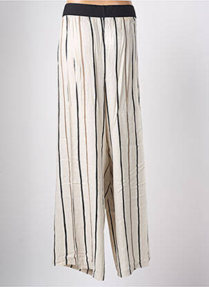 Pantalon larg țesătură poplin mărime normală bej SEE YOU femeie