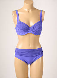 Costum de baie din două piese elasticitate sutien cupe întregi cu decolteu înalt violet ANITA femme