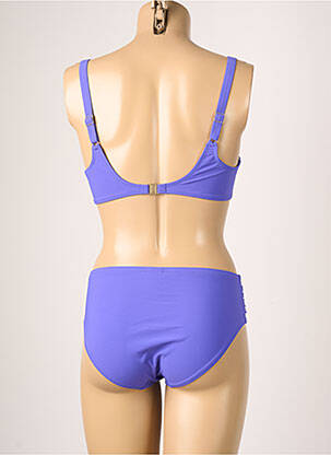 Costum de baie din două piese elasticitate sutien cupe întregi cu decolteu înalt violet ANITA femeie