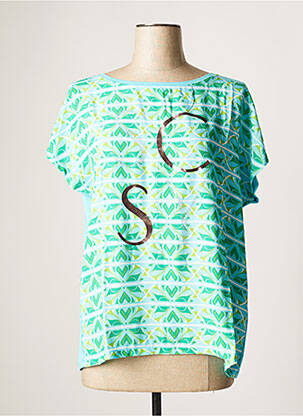 Tricou serigrafie cu strasuri mâneci scurte albastru BETTY BARCLAY femeie