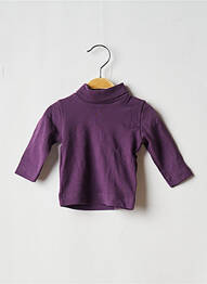 Pulover cu guler înalt elasticitate mâneci lungi violet PETIT BATEAU fată
