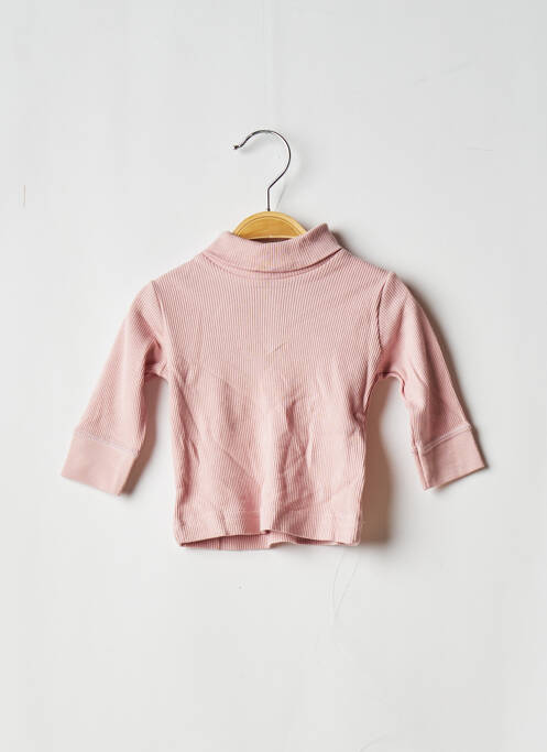 Pulover cu guler înalt roz PETIT BATEAU fată