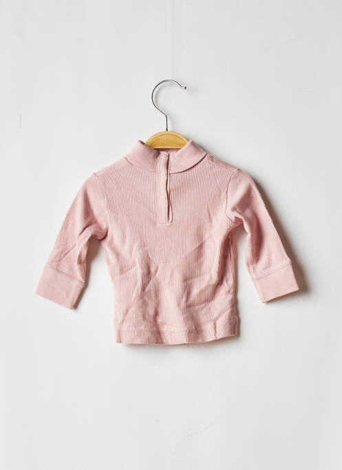 Pulover cu guler înalt roz PETIT BATEAU fată