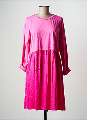 Rochie midi mâneci 3/4 mâneci 3/4 roz WIYA femeie