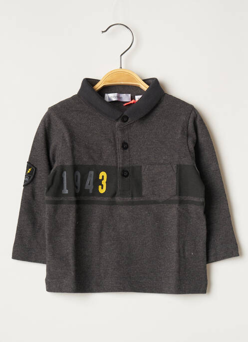 Polo buzunare la piept mâneci lungi gri MARESE garcon