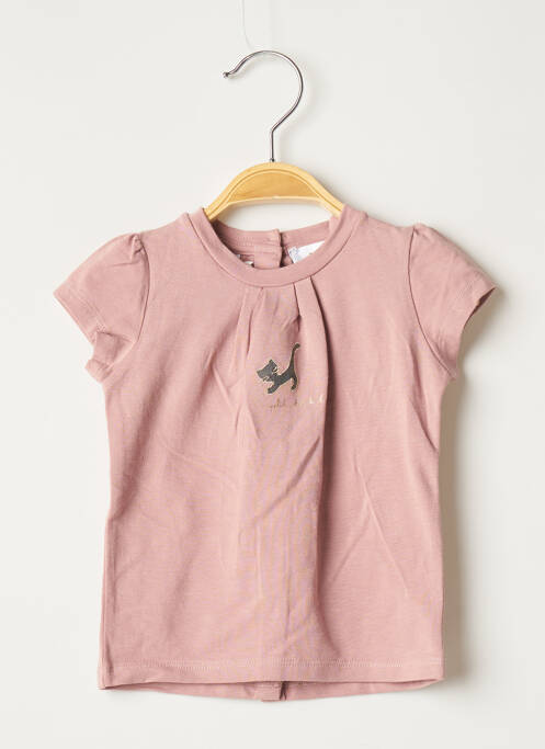 Tricou închidere cu nasturi la spate mâneci scurte roz MARESE fille