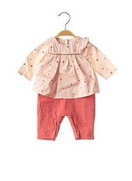 Salopetă-pantalon guler rotund roz MARESE fată