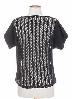 Tricou croială cambrată mâneci scurte negru MALOKA femeie
