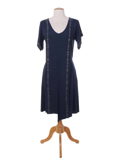 Rochie midi mâneci scurte mâneci scurte albastru MALOKA femme