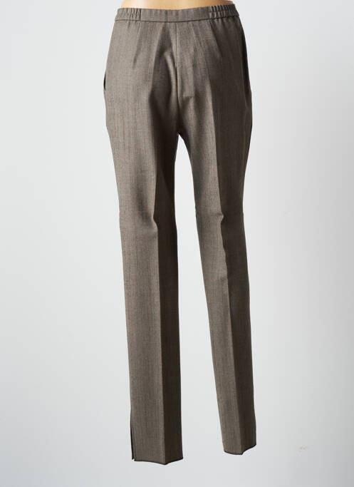 Pantalon drept închidere cu fermoar sub clapetă cu nasturi mărime normală gri KARTING femme