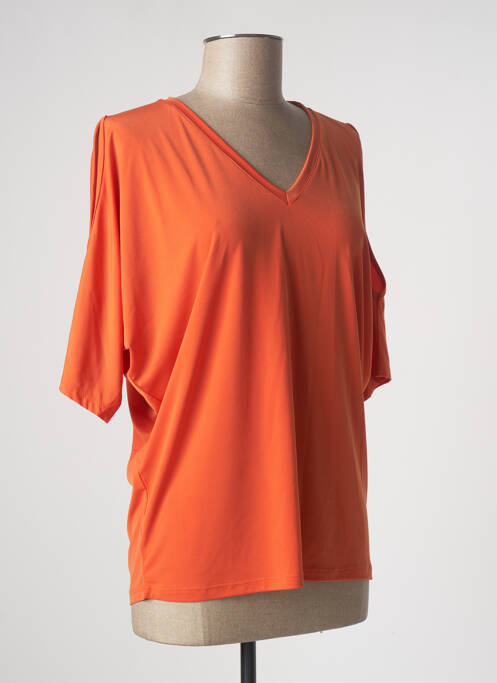 Top elasticitate mâneci scurte portocaliu EGO femme