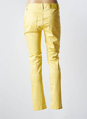 Pantalon slim țesătură poplin mărime normală galben KY CREATION femeie