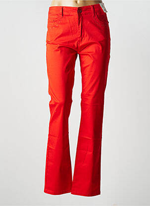 Pantalon drept elasticitate talie înaltă portocaliu KY CREATION femeie