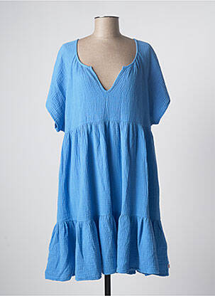 Rochie midi țesătură crep mâneci scurte albastru BLUTSGESCHWISTER femeie
