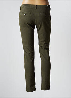 Pantalon chino țesătură poplin mărime normală verde REIKO femeie