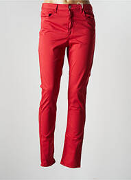 Pantalon slim țesătură poplin mărime normală roșu KANOPE femme