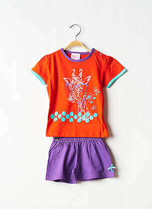 Pijamale scurte portocaliu ROSE POMME fată