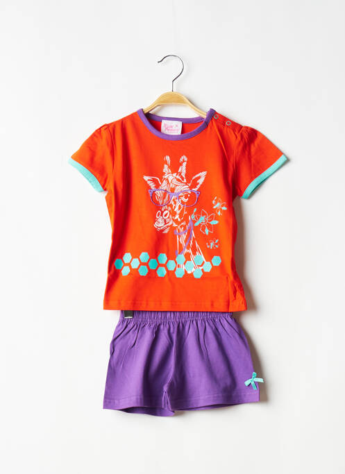 Pijamale scurte portocaliu ROSE POMME fată